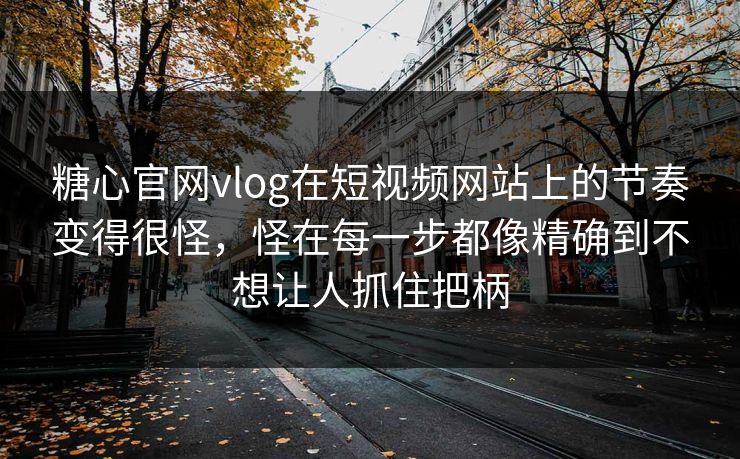 糖心官网vlog在短视频网站上的节奏变得很怪，怪在每一步都像精确到不想让人抓住把柄
